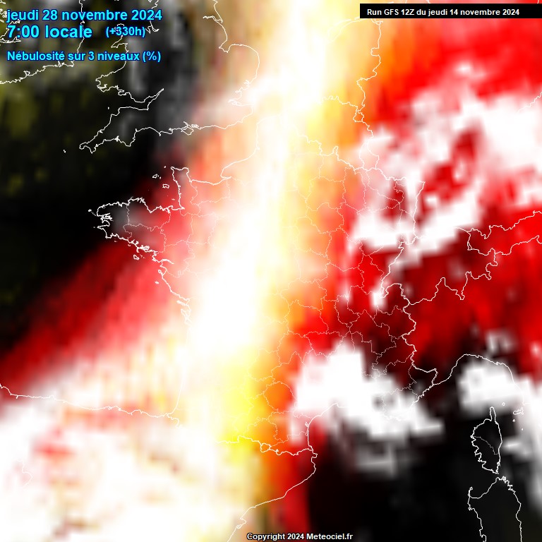 Modele GFS - Carte prvisions 