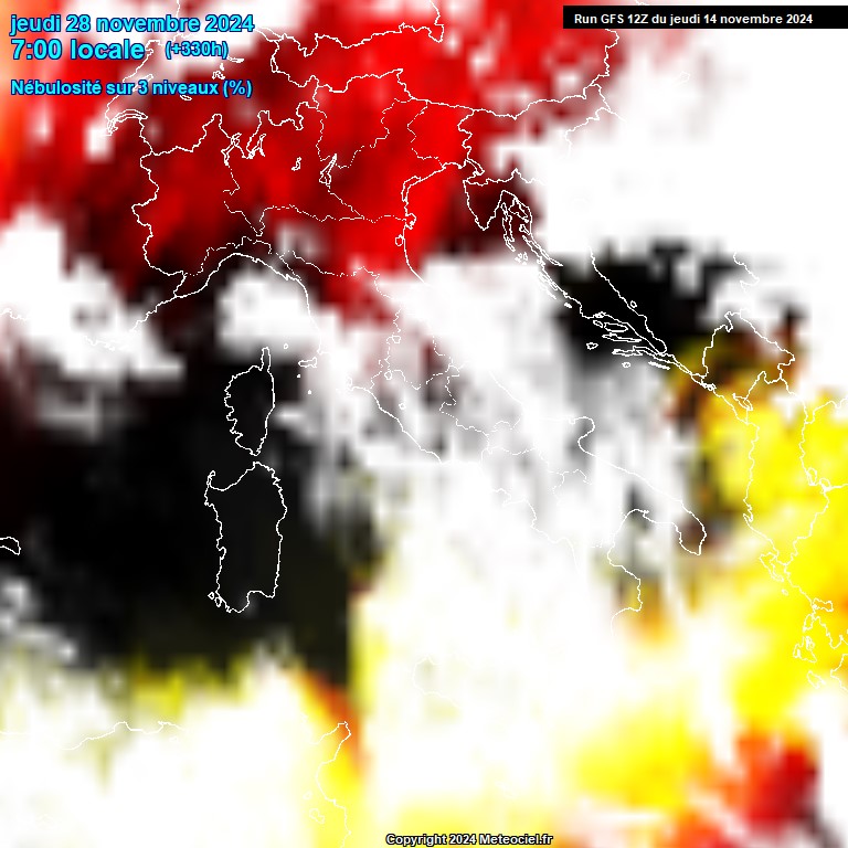 Modele GFS - Carte prvisions 