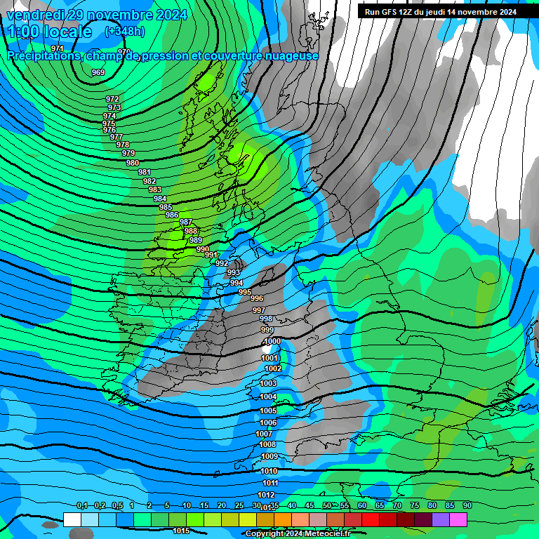 Modele GFS - Carte prvisions 