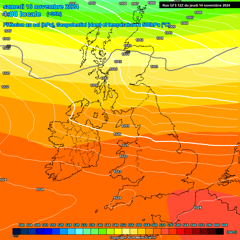 Modele GFS - Carte prvisions 