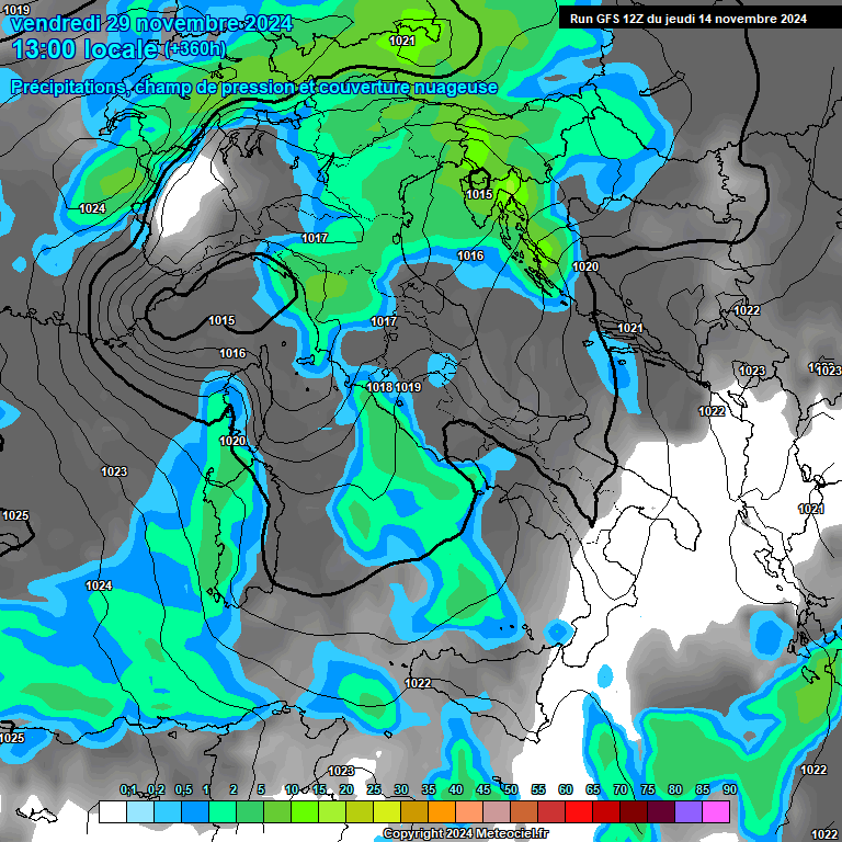 Modele GFS - Carte prvisions 