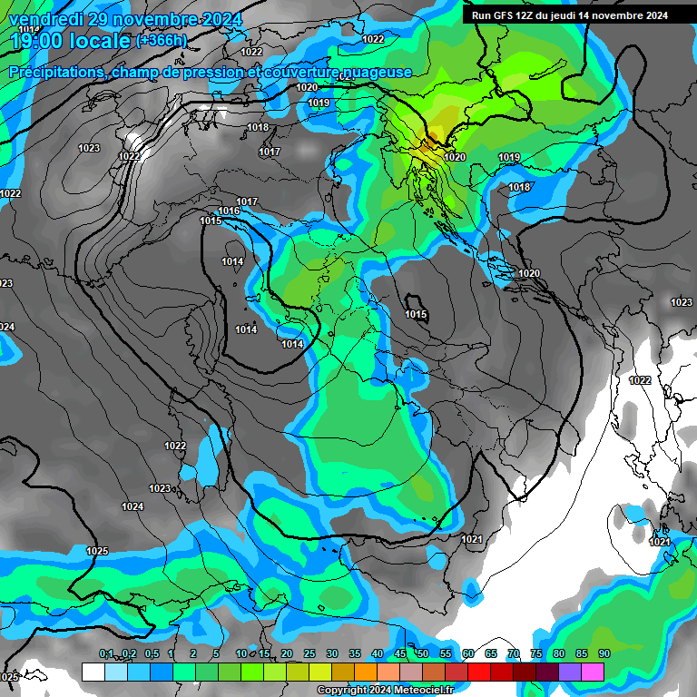 Modele GFS - Carte prvisions 