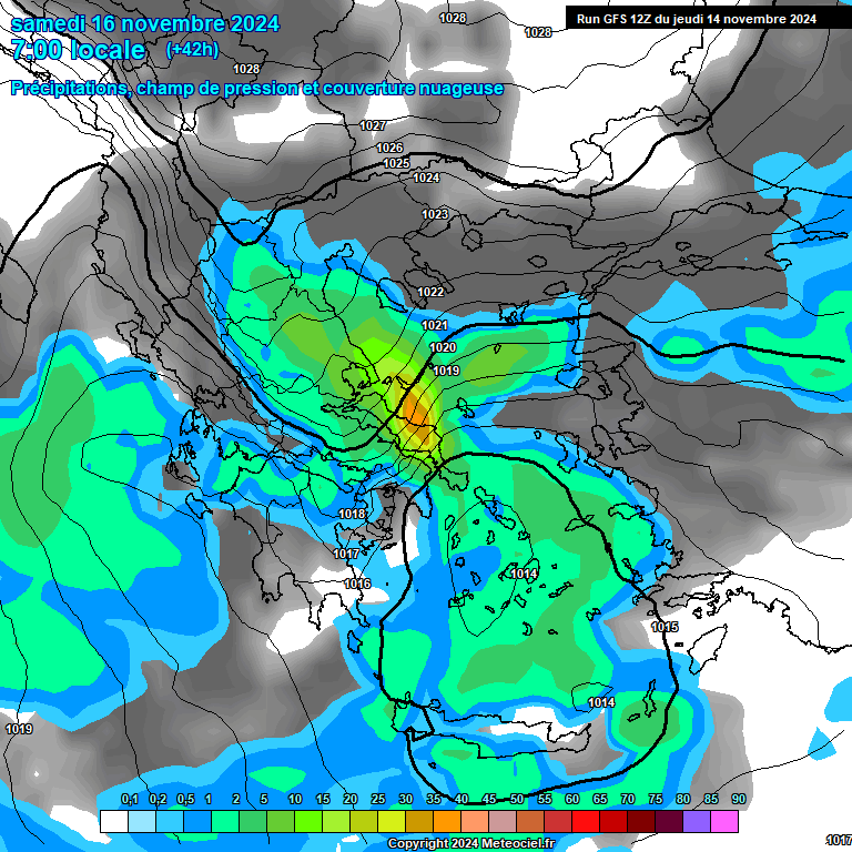 Modele GFS - Carte prvisions 