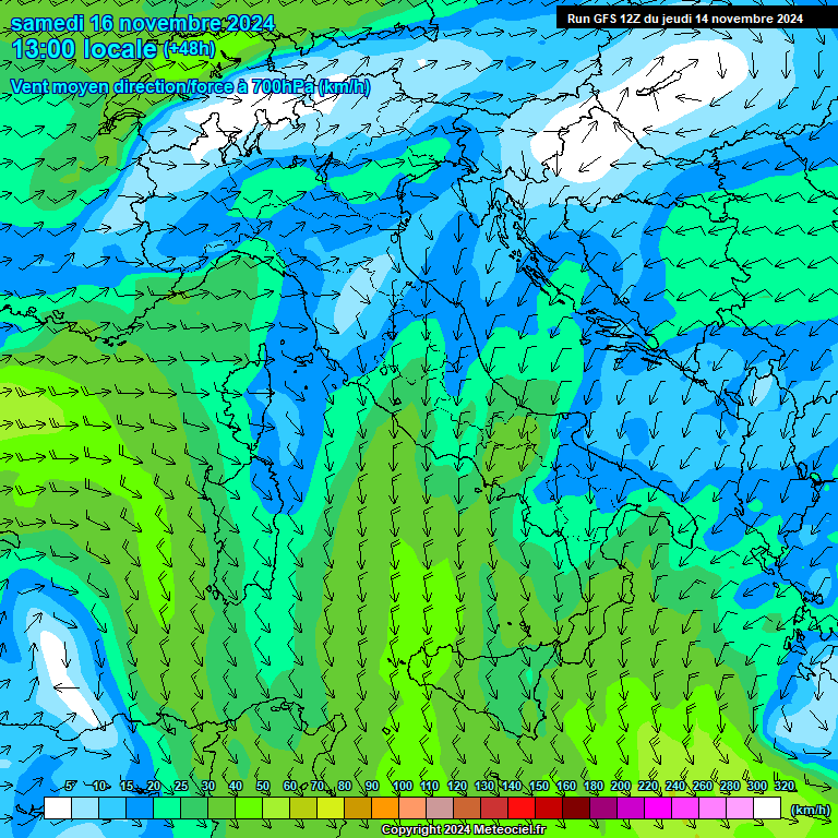 Modele GFS - Carte prvisions 