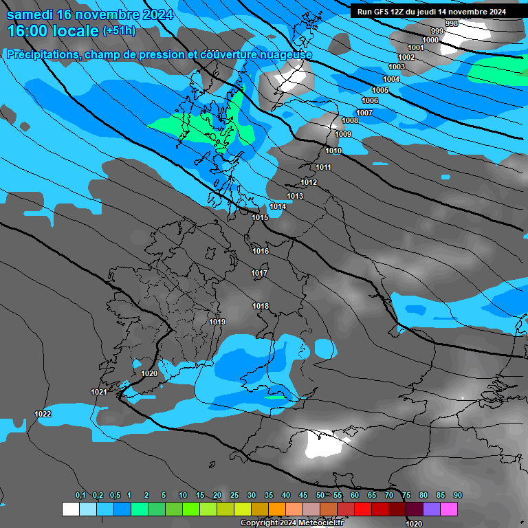 Modele GFS - Carte prvisions 