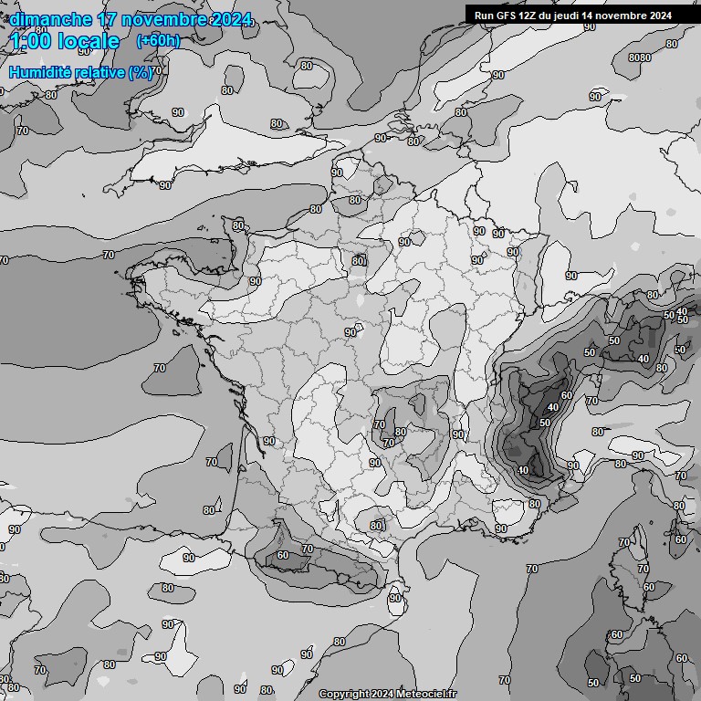 Modele GFS - Carte prvisions 