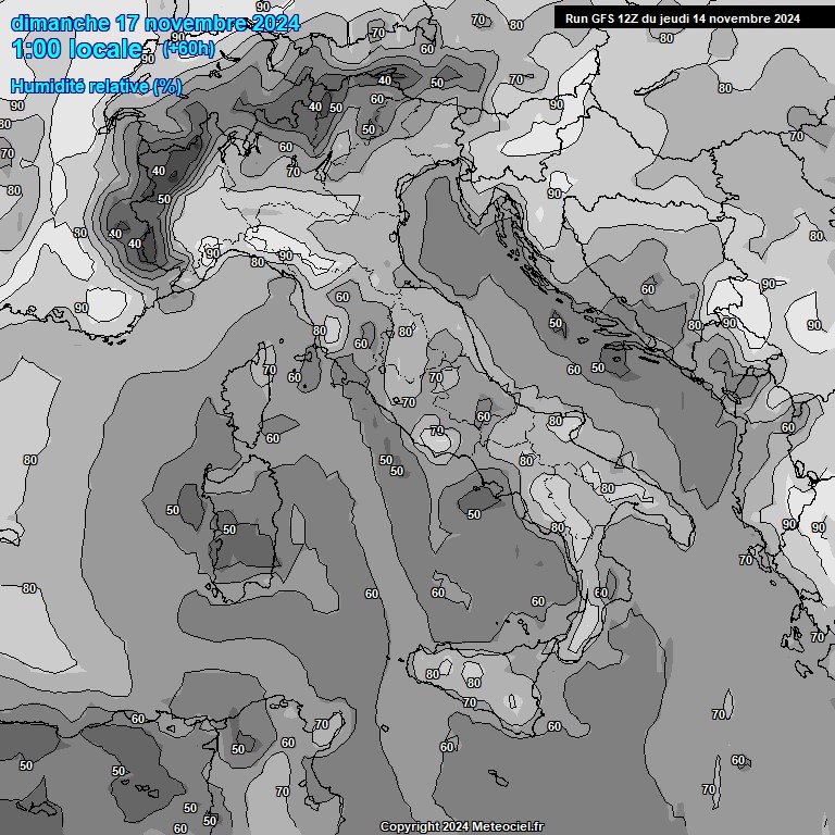 Modele GFS - Carte prvisions 