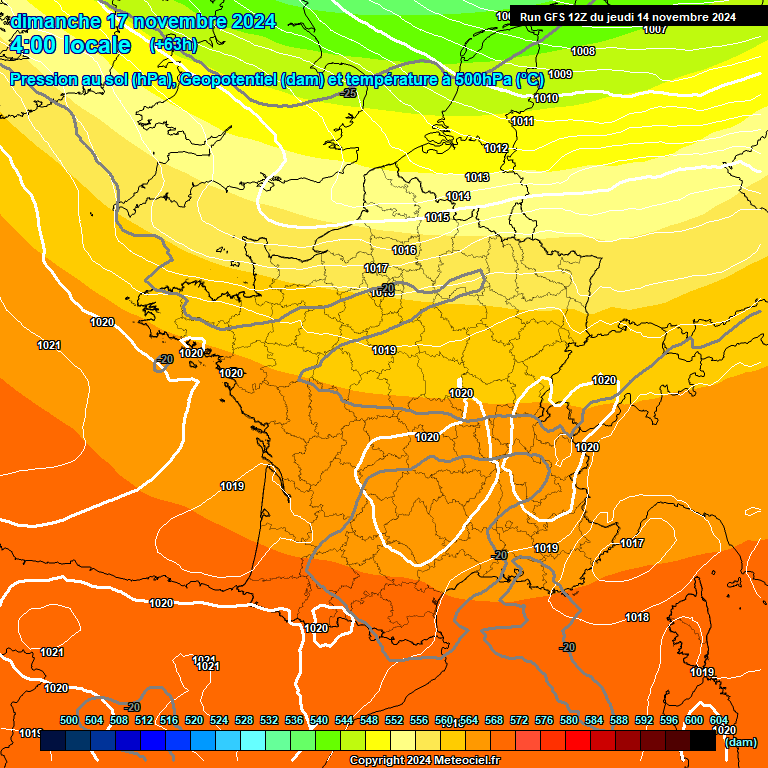 Modele GFS - Carte prvisions 