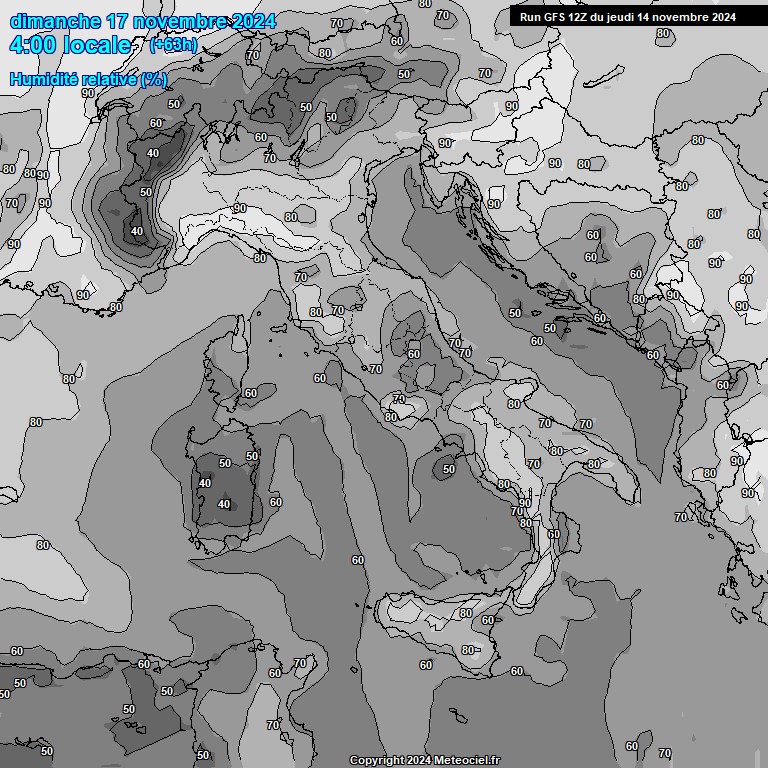 Modele GFS - Carte prvisions 