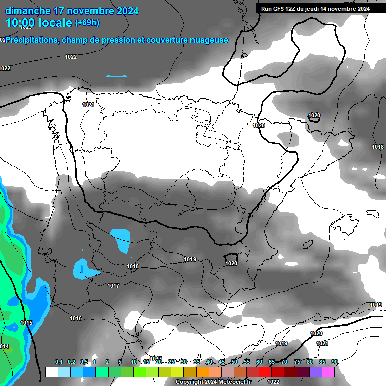 Modele GFS - Carte prvisions 