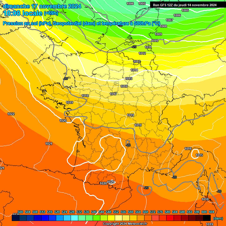 Modele GFS - Carte prvisions 