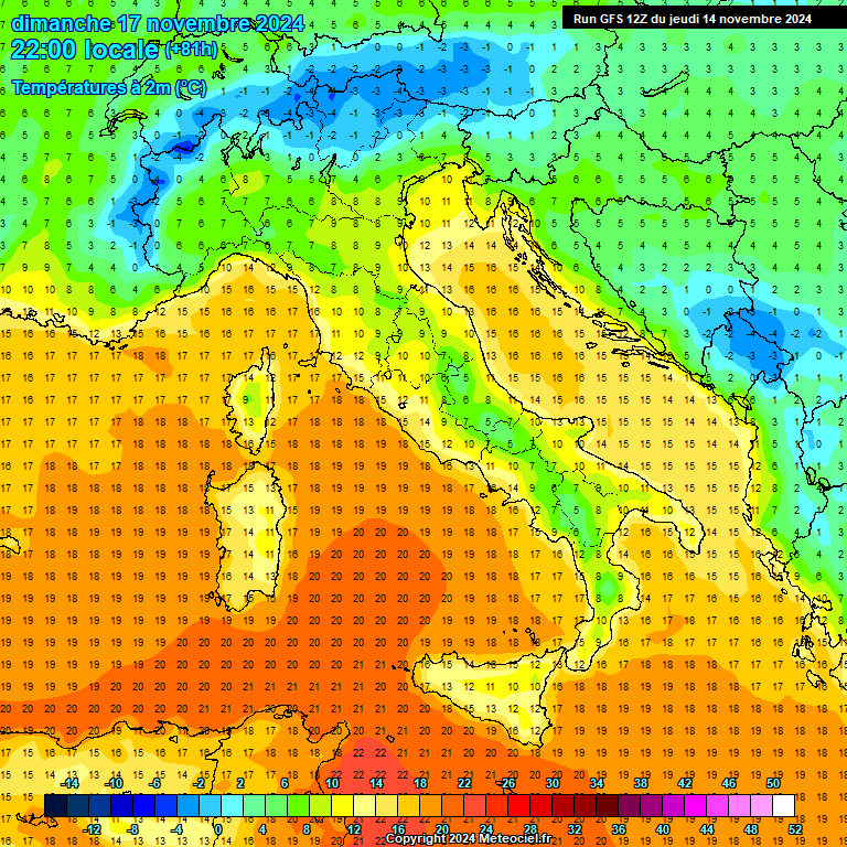 Modele GFS - Carte prvisions 