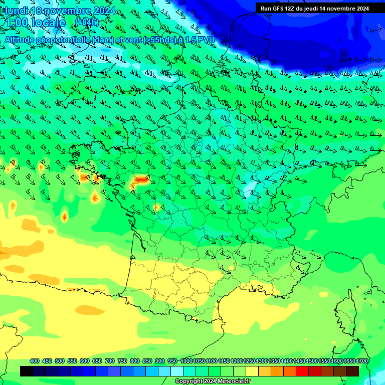 Modele GFS - Carte prvisions 