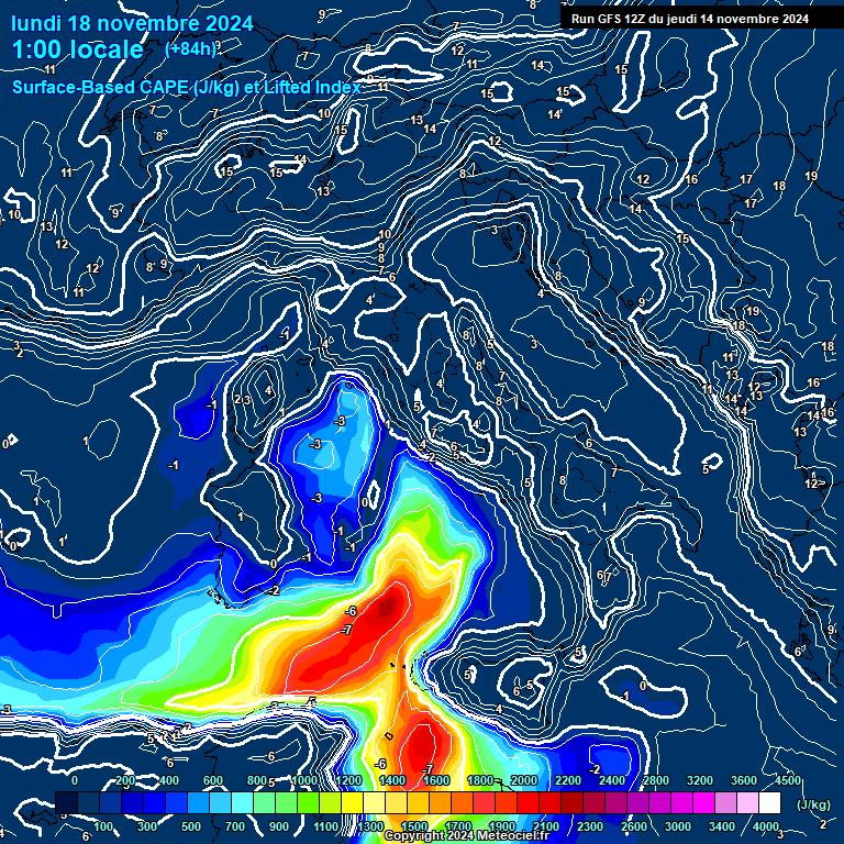 Modele GFS - Carte prvisions 