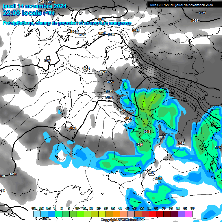 Modele GFS - Carte prvisions 