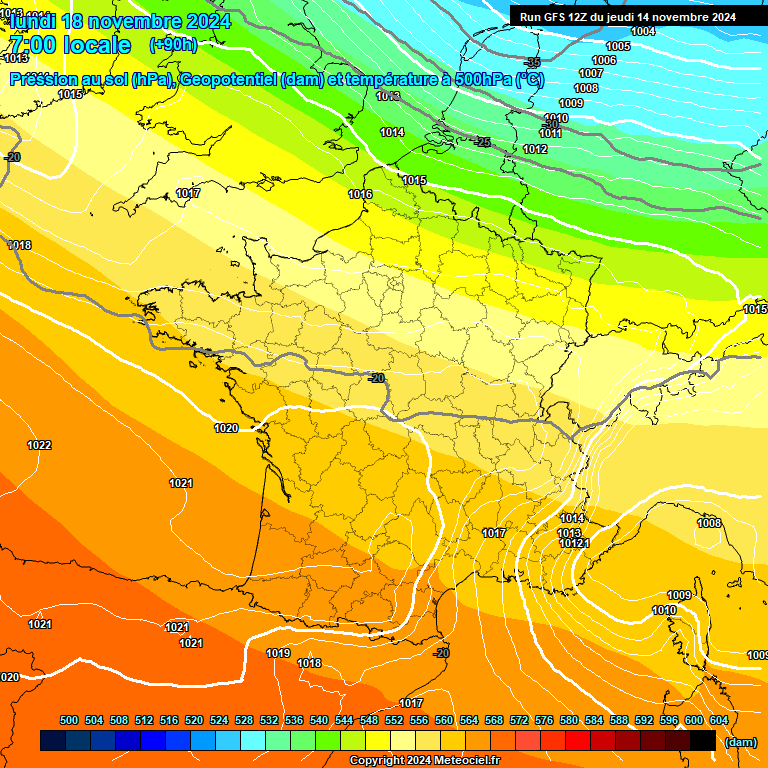 Modele GFS - Carte prvisions 