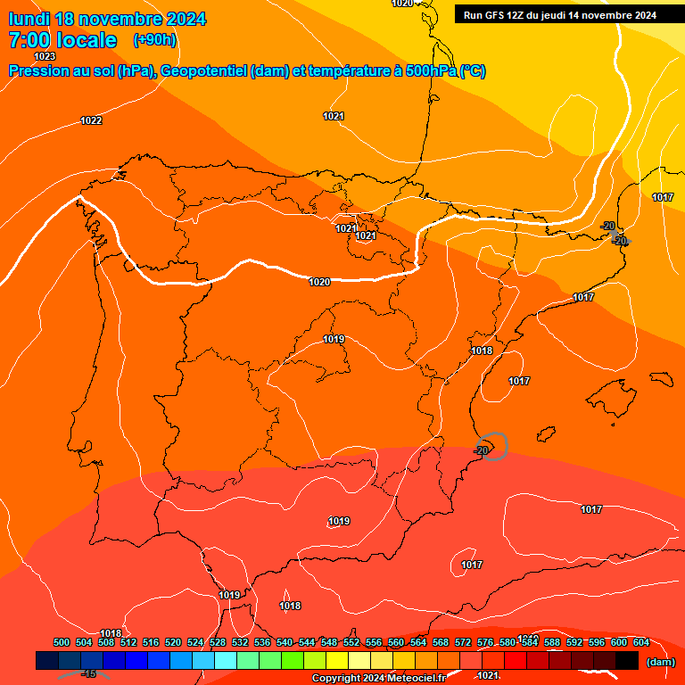 Modele GFS - Carte prvisions 