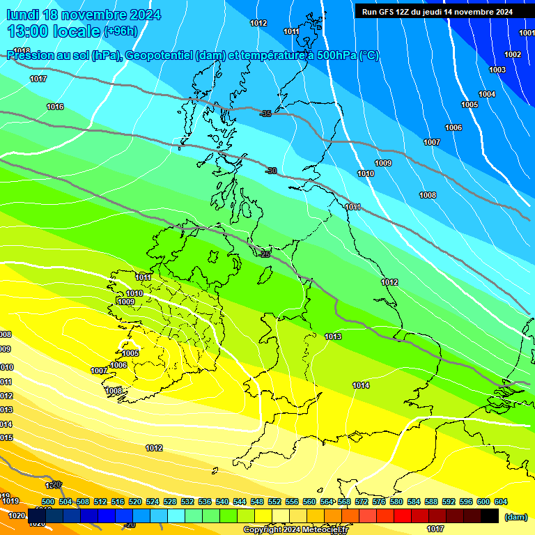 Modele GFS - Carte prvisions 