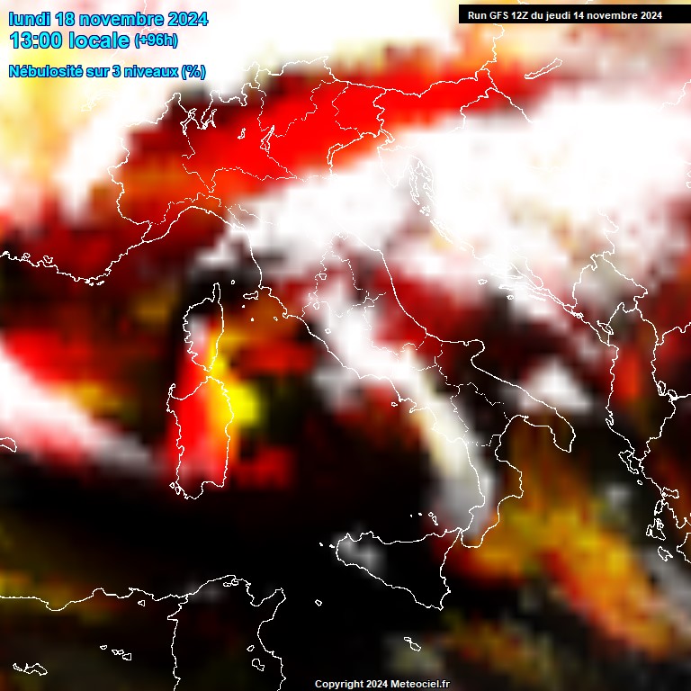 Modele GFS - Carte prvisions 