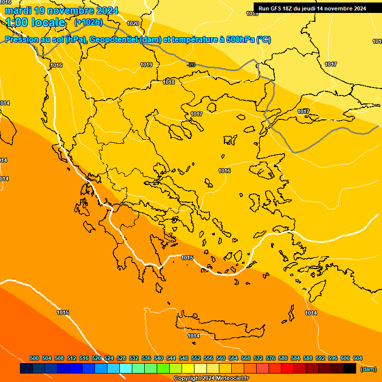 Modele GFS - Carte prvisions 