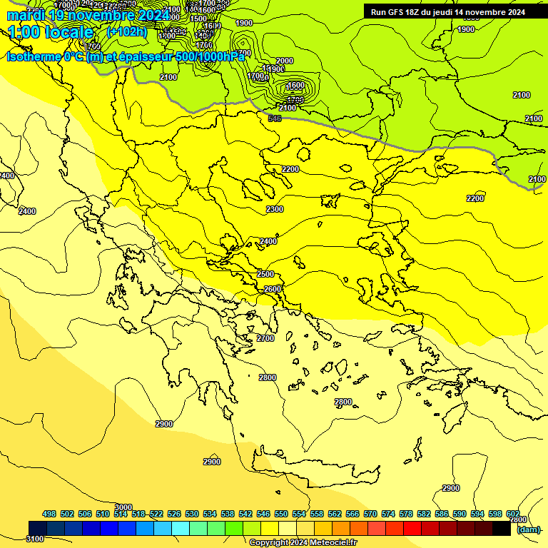 Modele GFS - Carte prvisions 