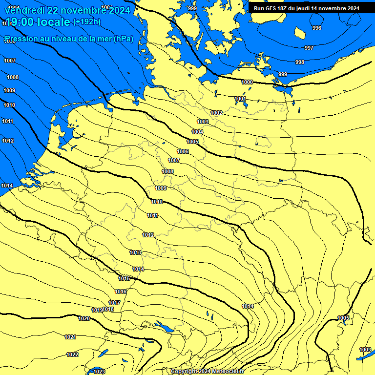 Modele GFS - Carte prvisions 