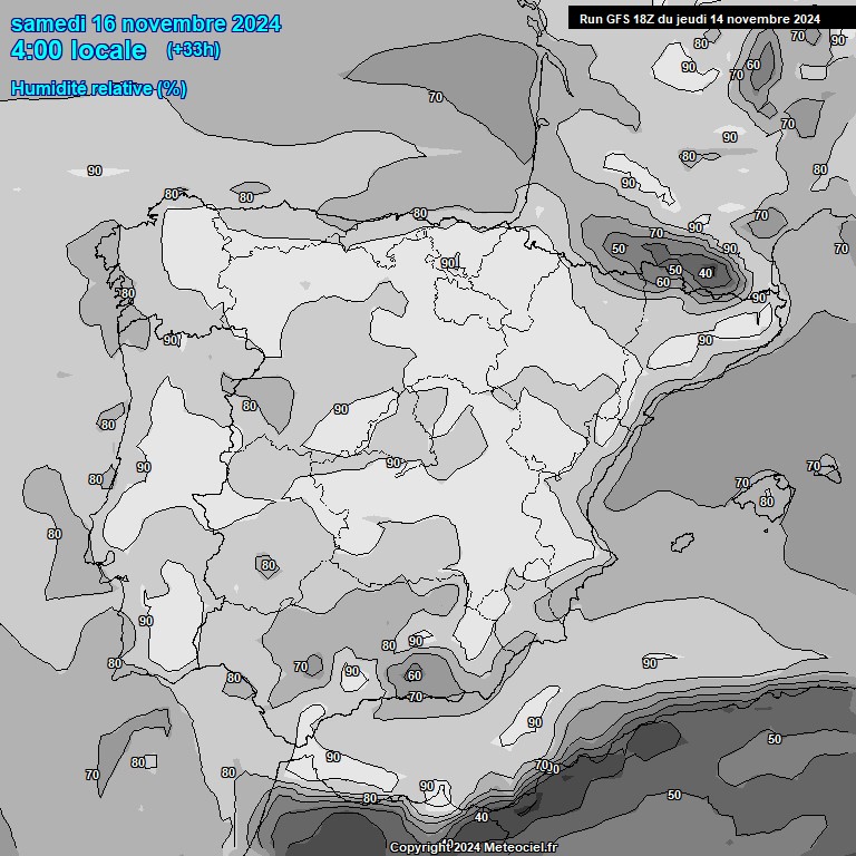 Modele GFS - Carte prvisions 