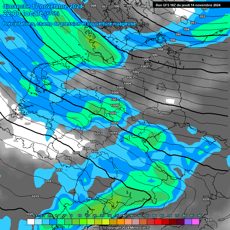 Modele GFS - Carte prvisions 