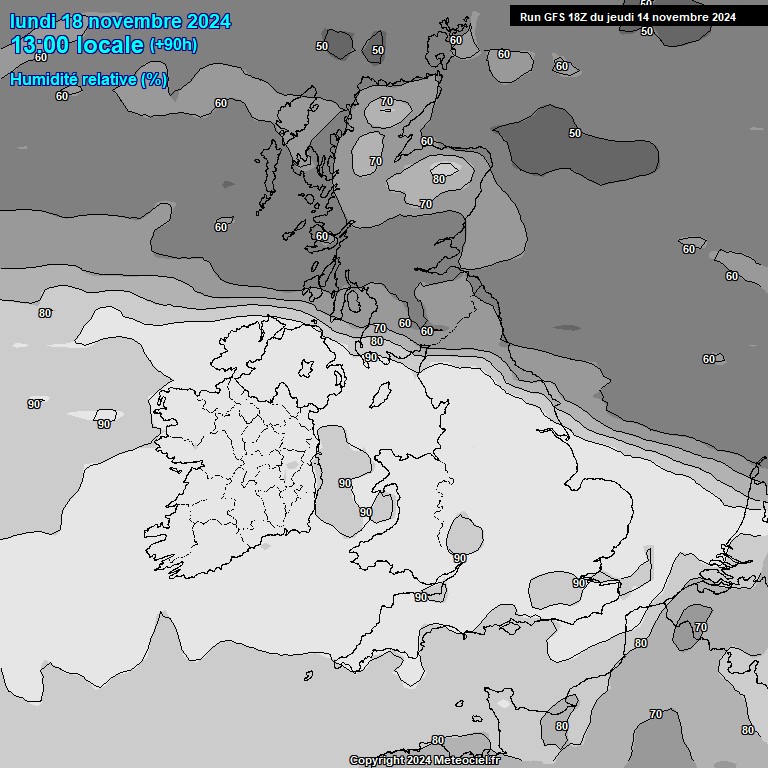 Modele GFS - Carte prvisions 