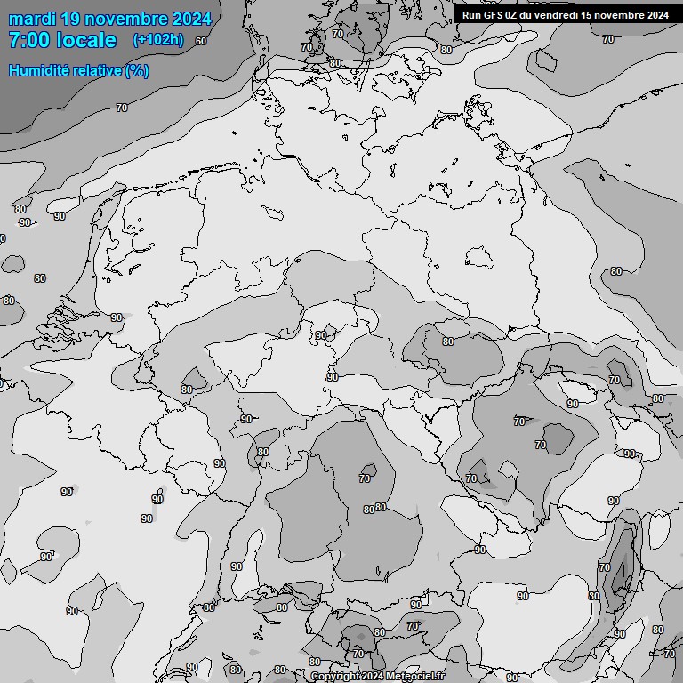 Modele GFS - Carte prvisions 