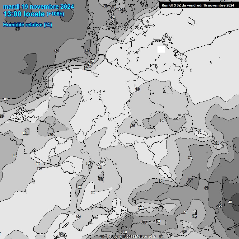 Modele GFS - Carte prvisions 