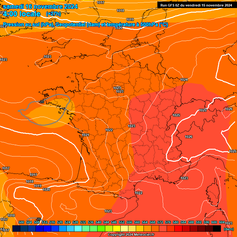 Modele GFS - Carte prvisions 