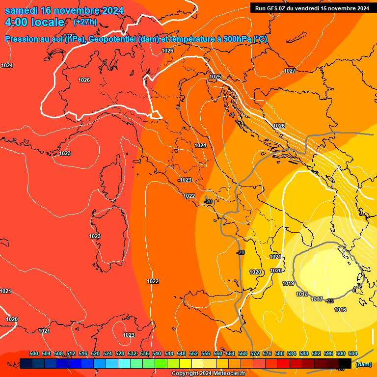 Modele GFS - Carte prvisions 