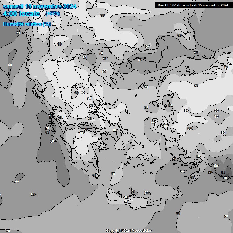 Modele GFS - Carte prvisions 