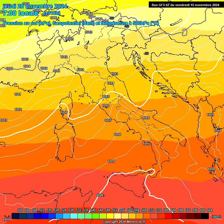 Modele GFS - Carte prvisions 