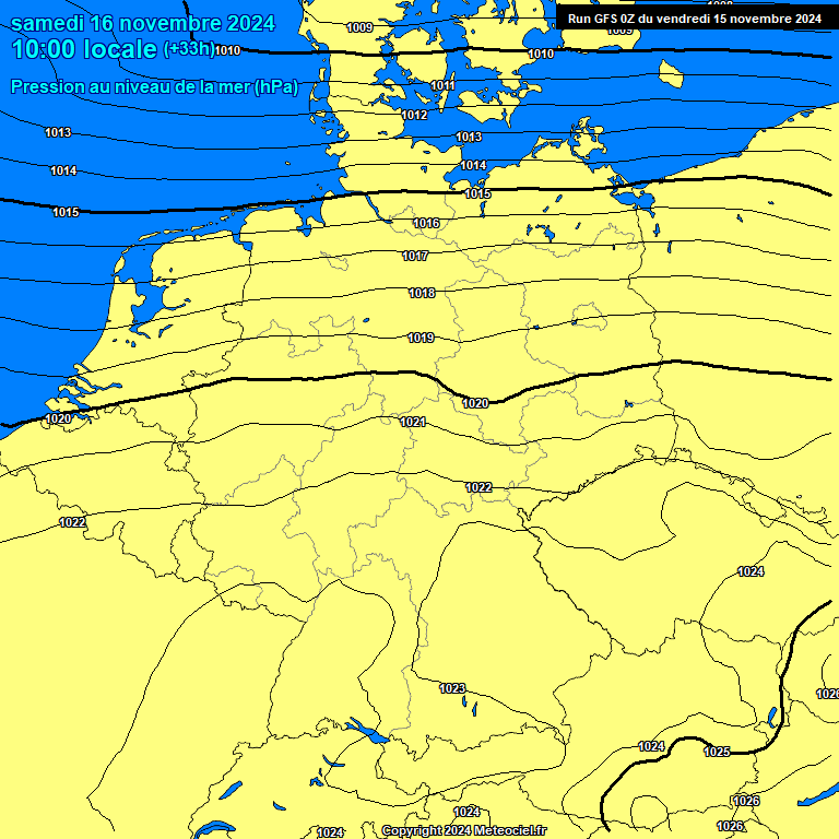 Modele GFS - Carte prvisions 