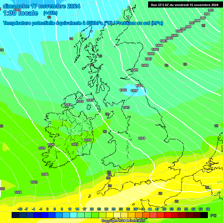 Modele GFS - Carte prvisions 