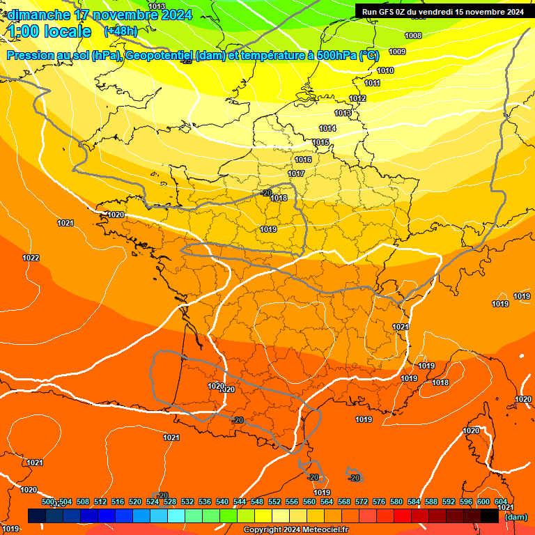 Modele GFS - Carte prvisions 