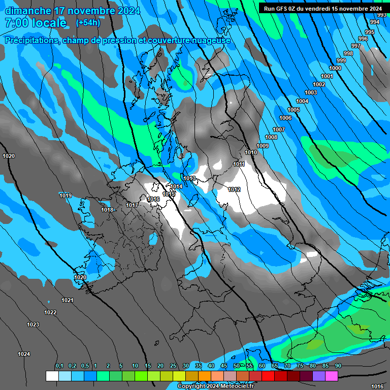 Modele GFS - Carte prvisions 