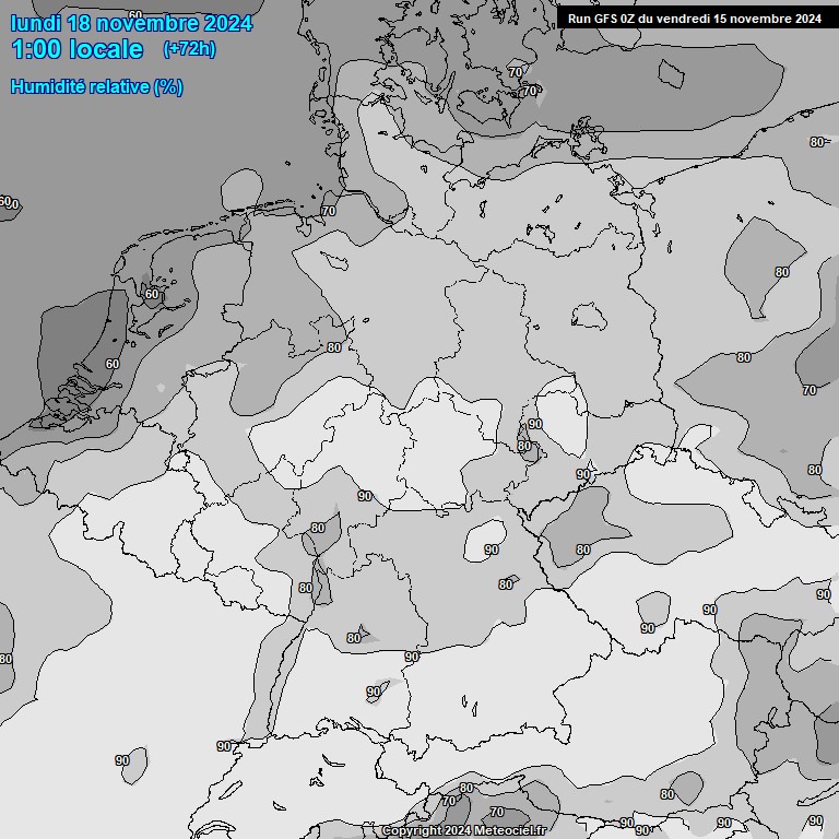 Modele GFS - Carte prvisions 