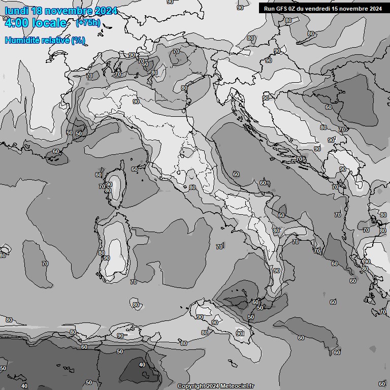 Modele GFS - Carte prvisions 