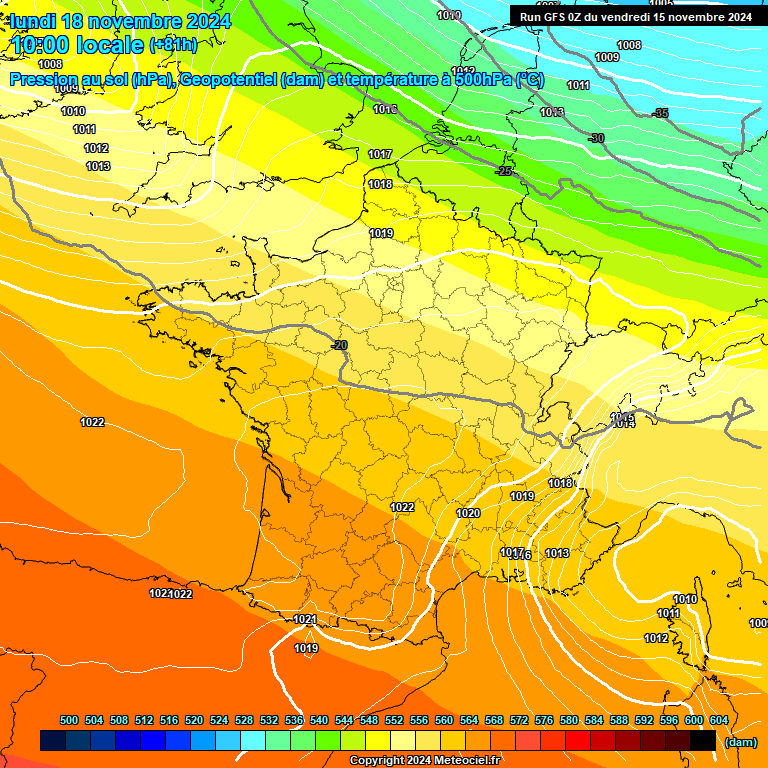 Modele GFS - Carte prvisions 