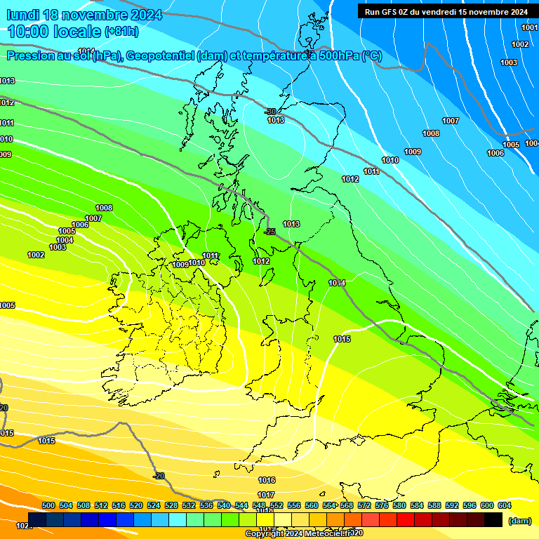 Modele GFS - Carte prvisions 