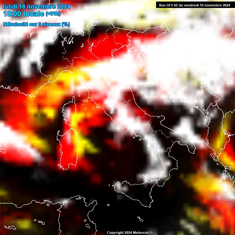 Modele GFS - Carte prvisions 