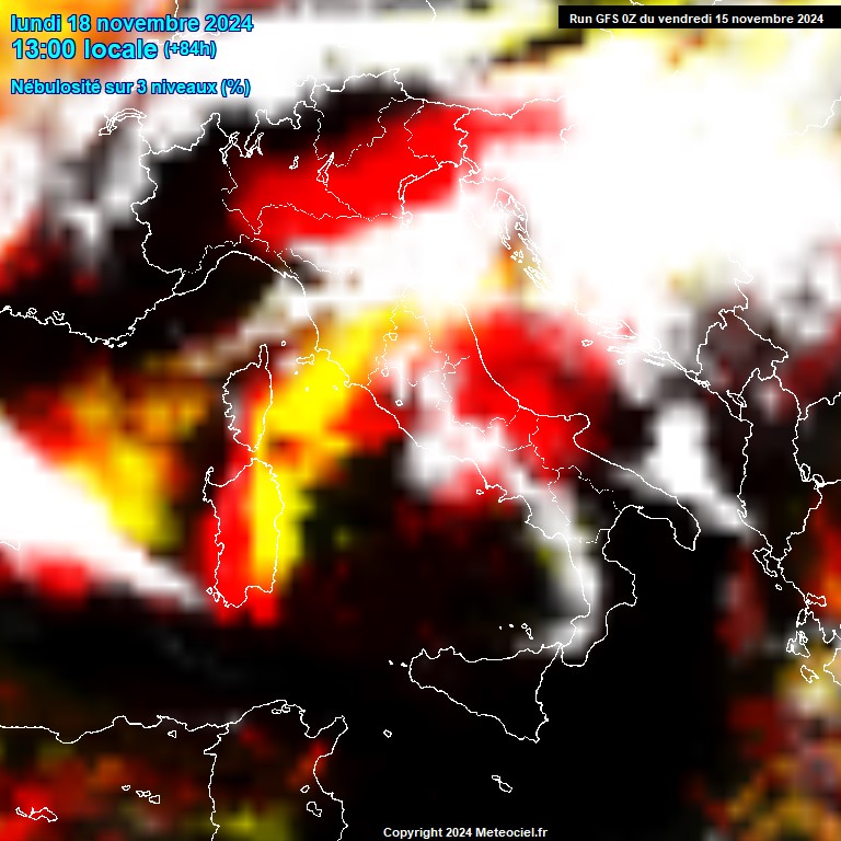 Modele GFS - Carte prvisions 