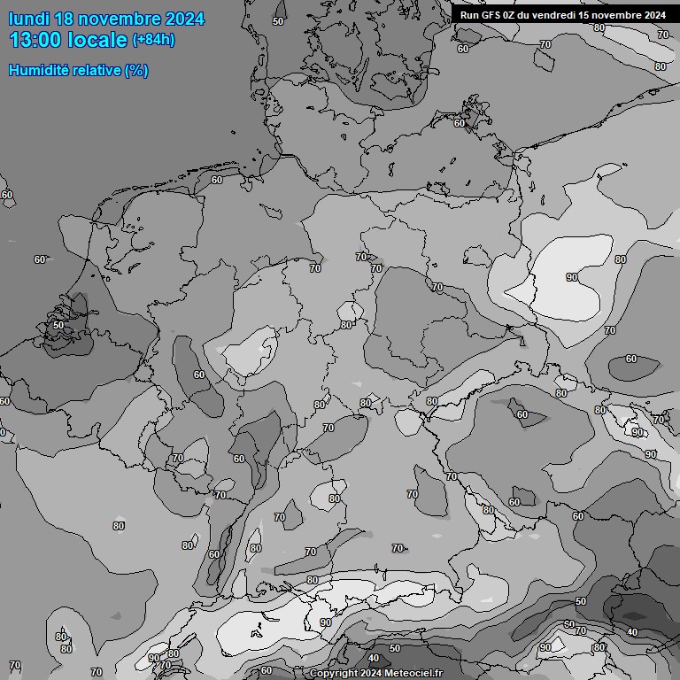 Modele GFS - Carte prvisions 