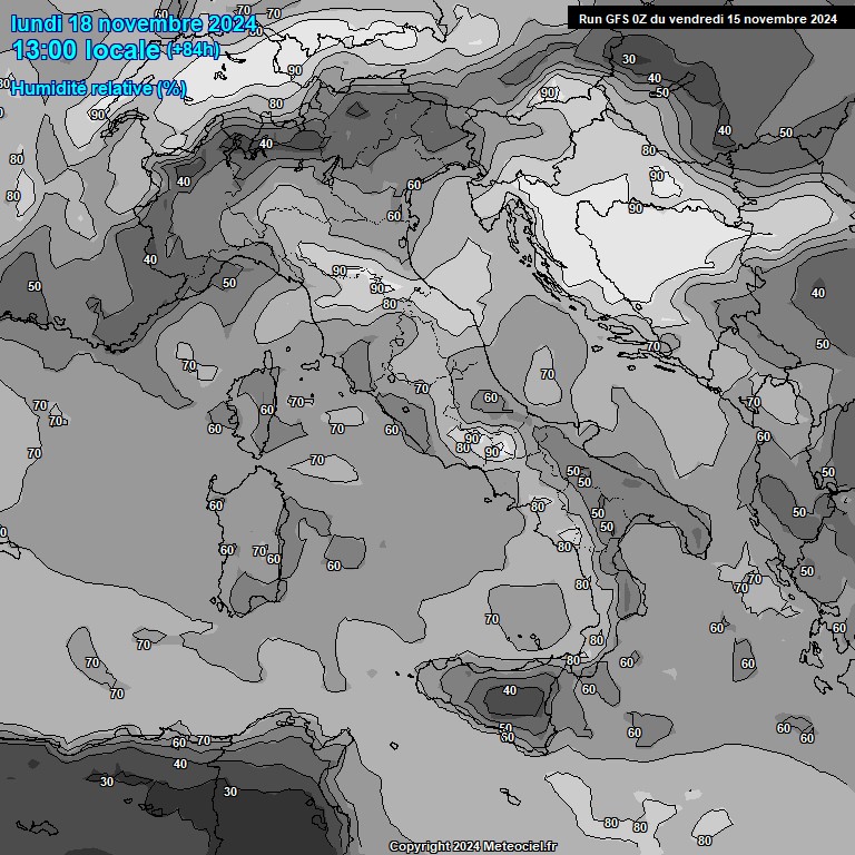 Modele GFS - Carte prvisions 