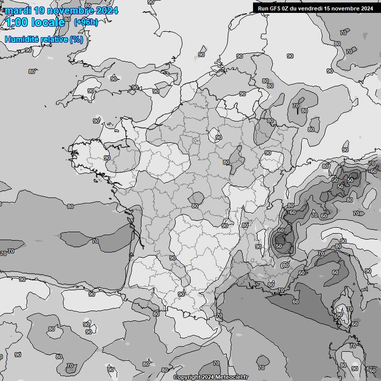 Modele GFS - Carte prvisions 