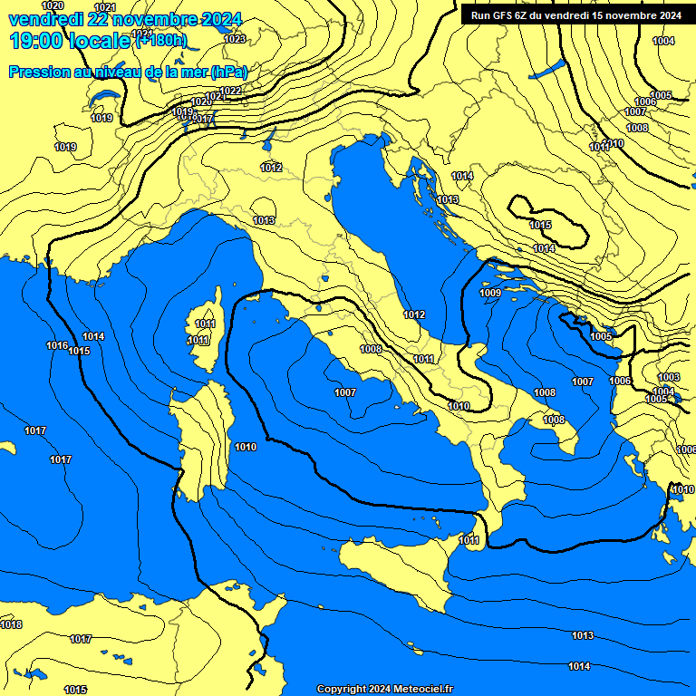 Modele GFS - Carte prvisions 