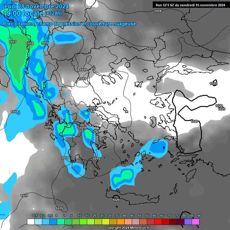 Modele GFS - Carte prvisions 